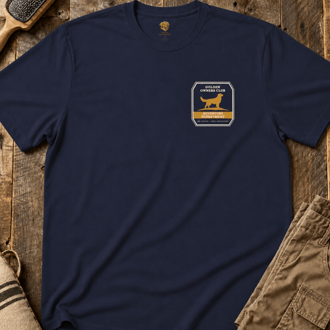 Golden Owners Club Adventure Department Shirt product mockup