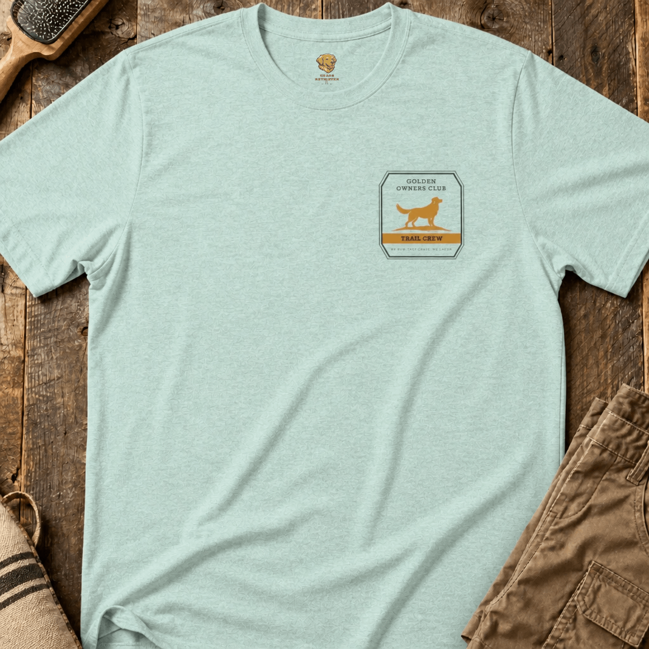 Golden Owners Club Trail Crew Shirt product mockup