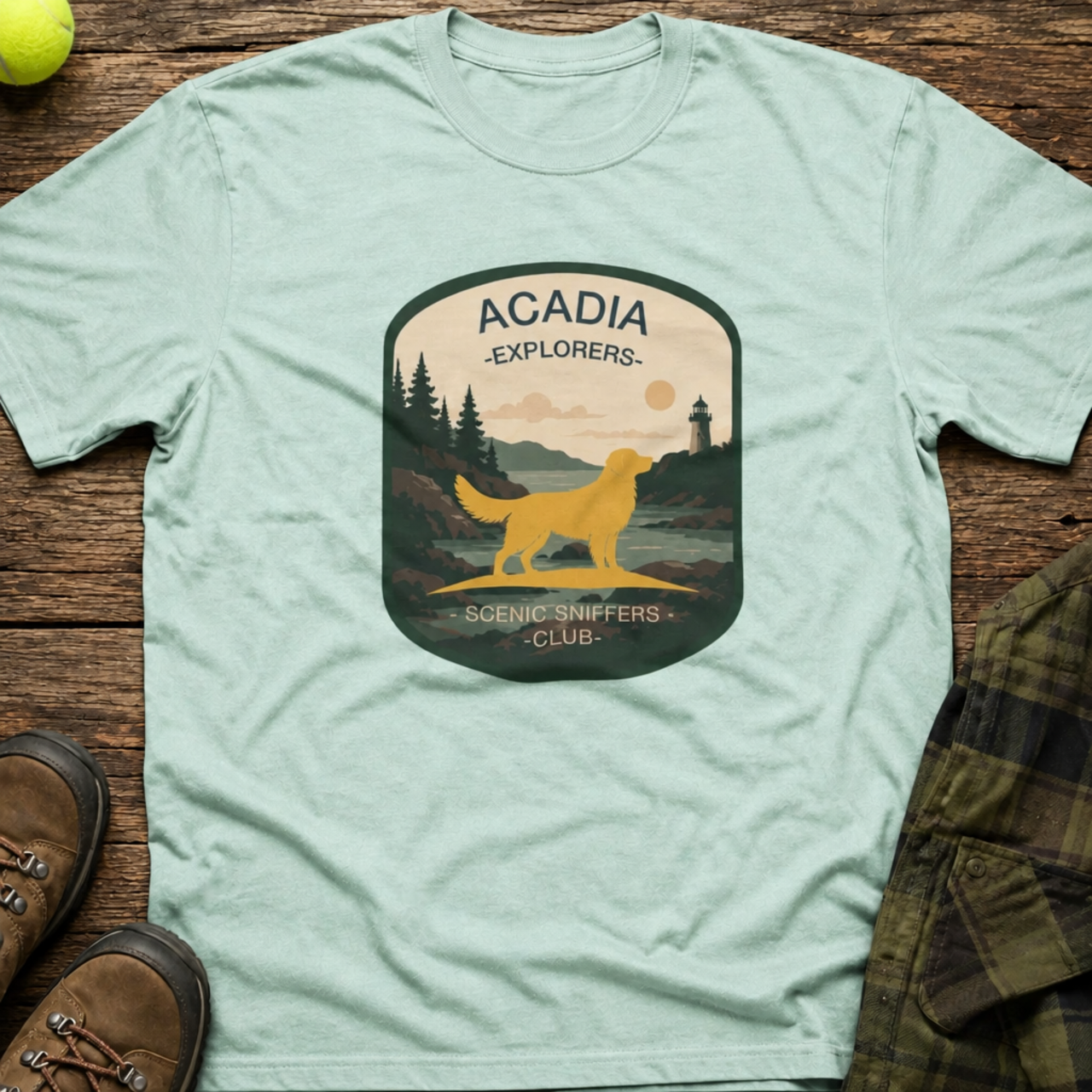 National Barks Department Acadia Golden Retriever Shirt product mockup