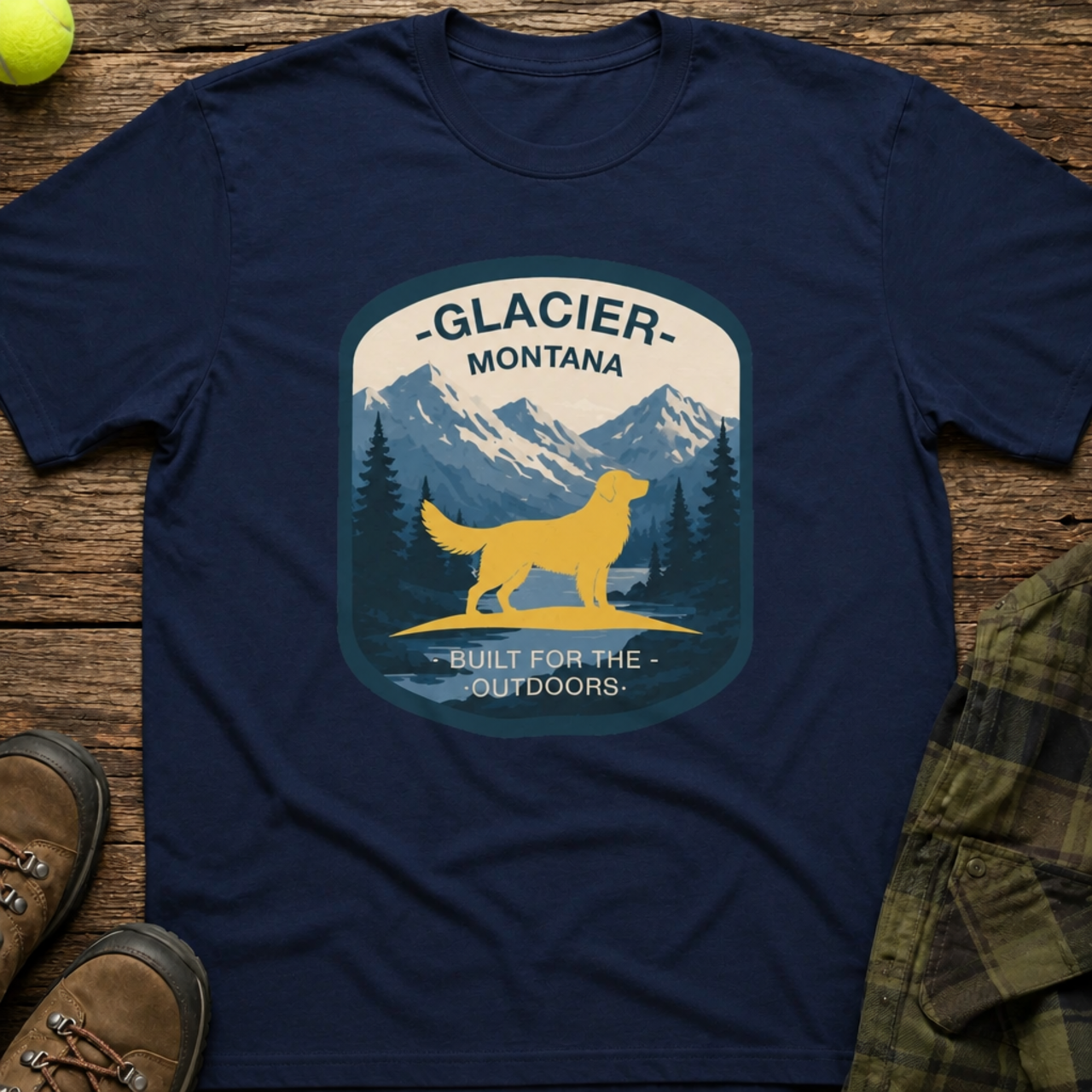 National Barks Department Glacier Golden Retriever Shirt product mockup