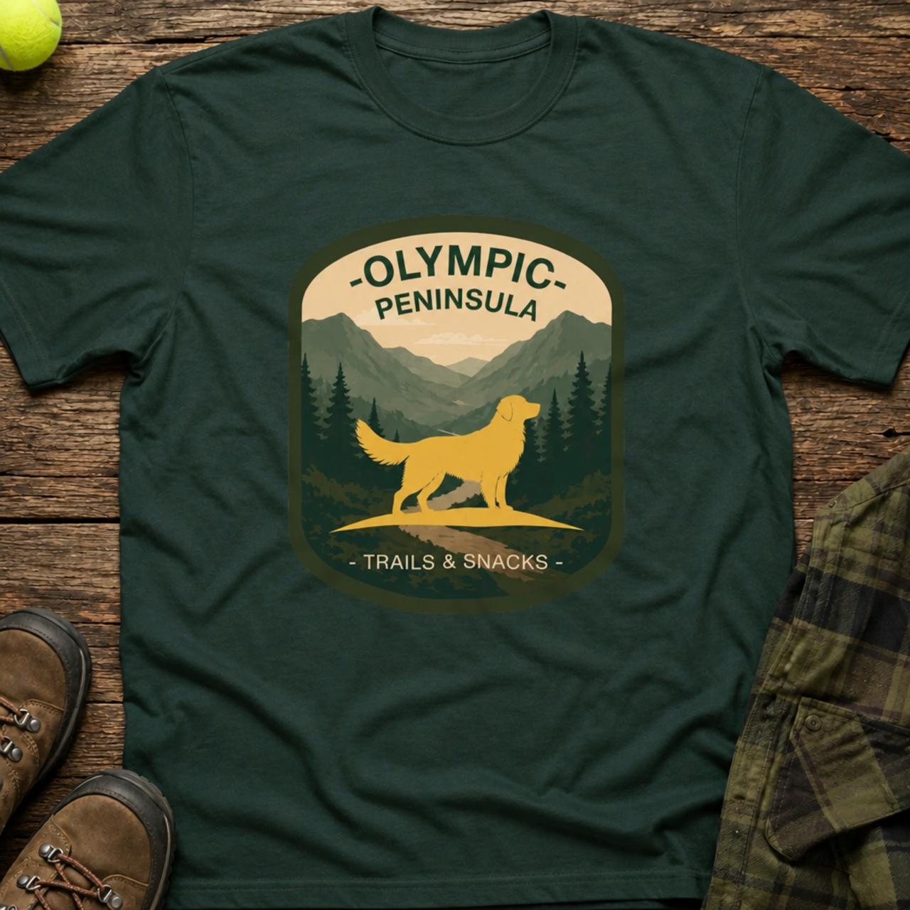 National Barks Department Olympic Golden Retriever Shirt product mockup