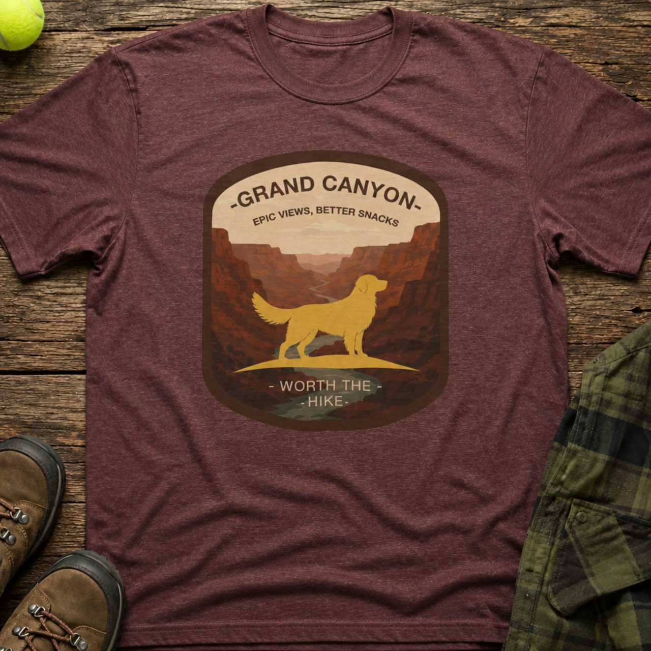 National Barks Department Grand Canyon Golden Retriever Shirt product mockup